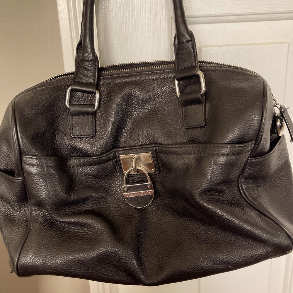 Calvin Klein black leather purse